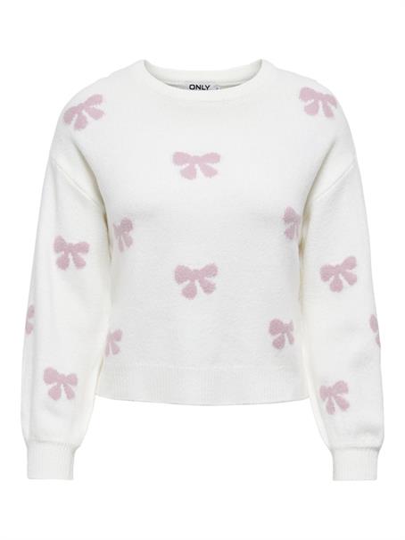 ONLBORA LS PATTERN PULLOVER CS KNT cloud dancer