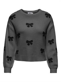 ONLBORA LS PATTERN PULLOVER CS KNT medium grey melange