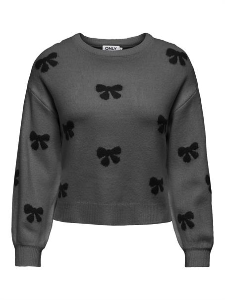 ONLBORA LS PATTERN PULLOVER CS KNT medium grey melange