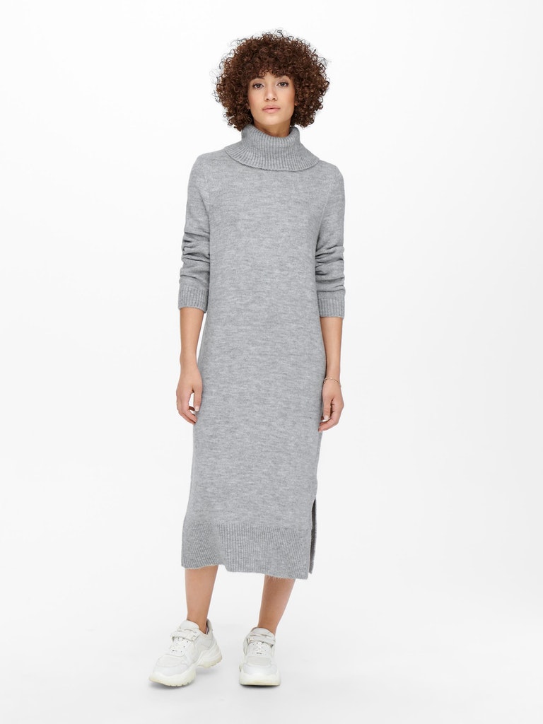 ROLL Only NECK ONLBRANDIE Kleid L/S kaufen grey bei DRESS light Damen bequem online KNT melange NOOS