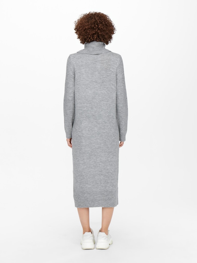 Only Damen Kleid ONLBRANDIE L/S ROLL NECK DRESS KNT NOOS light grey melange  bequem online kaufen bei
