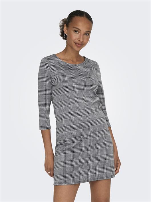 onlbrilliant-3-4-check-dress-jrs-black