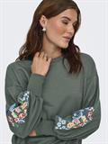 ONLBROOKE L/S O-NECK FLOWER SWT NOOS balsam green