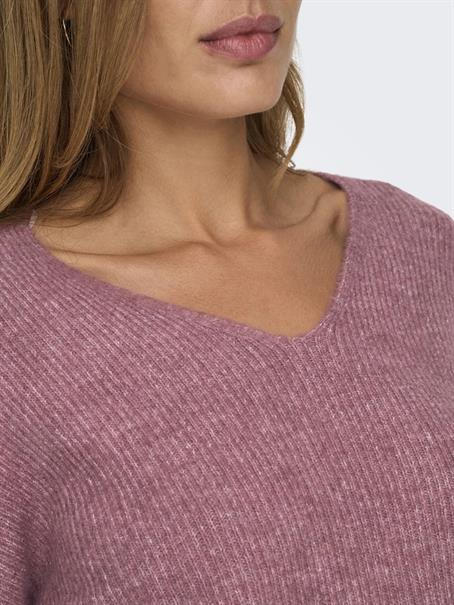 ONLCAMILLA V-NECK L/S PULLOVER KNT NOOS crushed berry