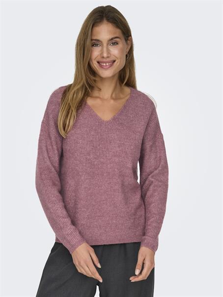 ONLCAMILLA V-NECK L/S PULLOVER KNT NOOS crushed berry