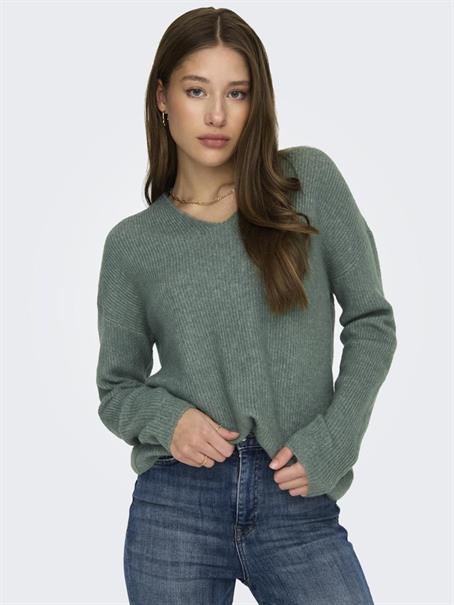 ONLCAMILLA V-NECK L/S PULLOVER KNT NOOS laurel wreath