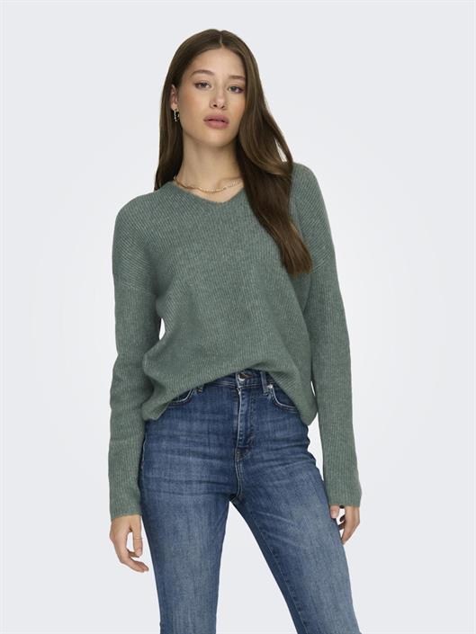 onlcamilla-v-neck-l-s-pullover-knt-noos-laurel-wreath