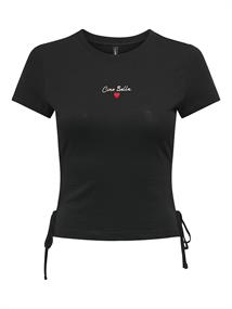 ONLCARLA LIFE S/S DETAIL TOP BOX JRS black