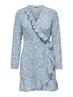 ONLCARLY L/S WRAP SHORT DRESS NOOS WVN cashmere blue 1