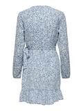 ONLCARLY L/S WRAP SHORT DRESS NOOS WVN cashmere blue