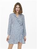ONLCARLY L/S WRAP SHORT DRESS NOOS WVN cashmere blue