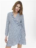 ONLCARLY L/S WRAP SHORT DRESS NOOS WVN cashmere blue