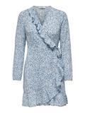 ONLCARLY L/S WRAP SHORT DRESS NOOS WVN cashmere blue