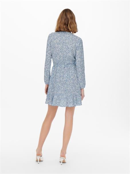 ONLCARLY L/S WRAP SHORT DRESS NOOS WVN cashmere blue