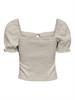 ONLCARO S/S PUFF LINEN BLEND TOP PNT silver lining