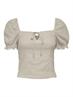 ONLCARO S/S PUFF LINEN BLEND TOP PNT silver lining