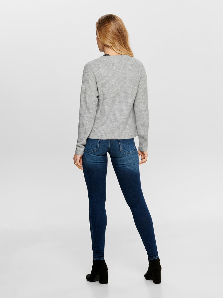 Only Damen Pullover ONLCAROL L/S CARDIGAN KNT NOOS light grey melange  bequem online kaufen bei