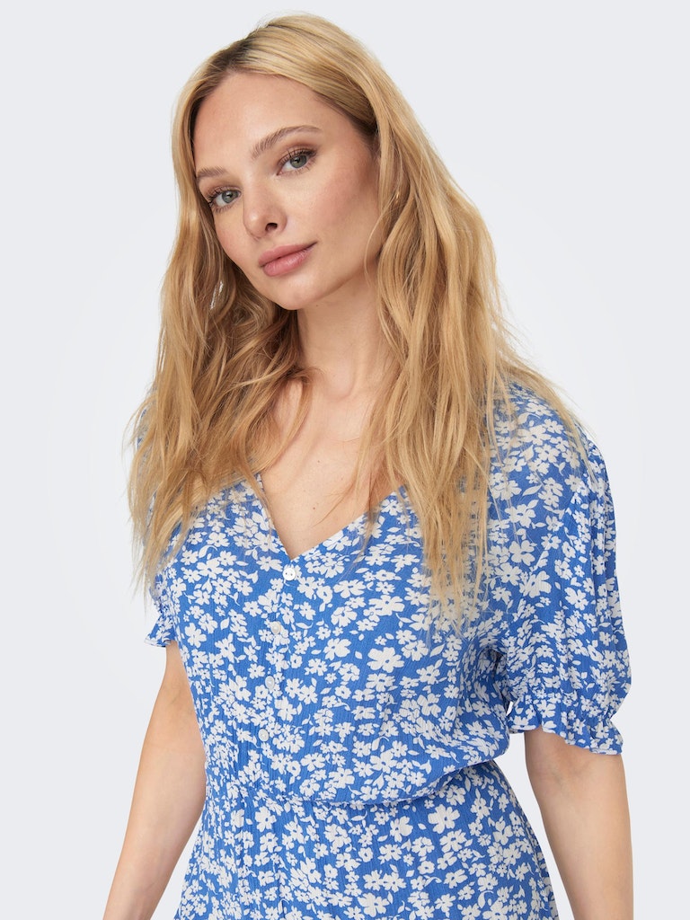 Only Damen Kleid ONLCHIANTI S/S LONG DRESS WVN NOOS hellblau bequem online  kaufen bei