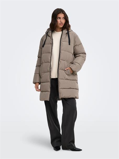 ONLCLAIR PUFFER HOOD COAT CC OTW walnut