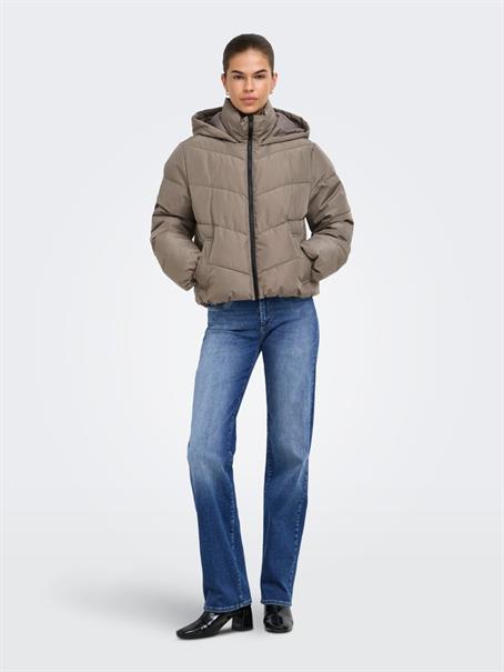 ONLCLAIR PUFFER HOOD JACKET CC OTW walnut