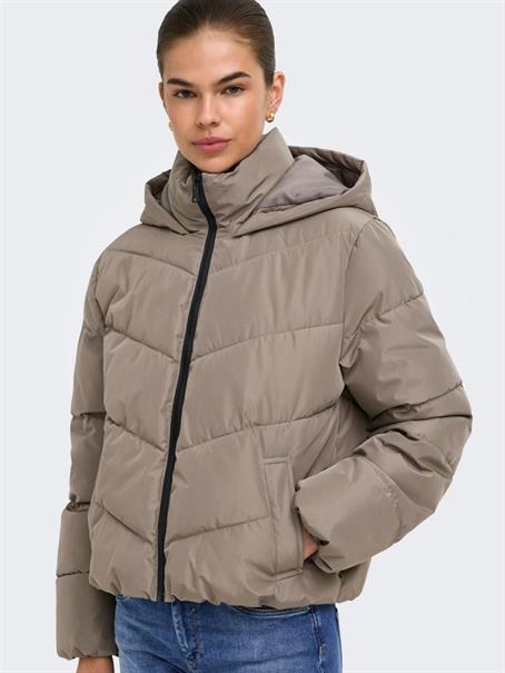 ONLCLAIR PUFFER HOOD JACKET CC OTW walnut