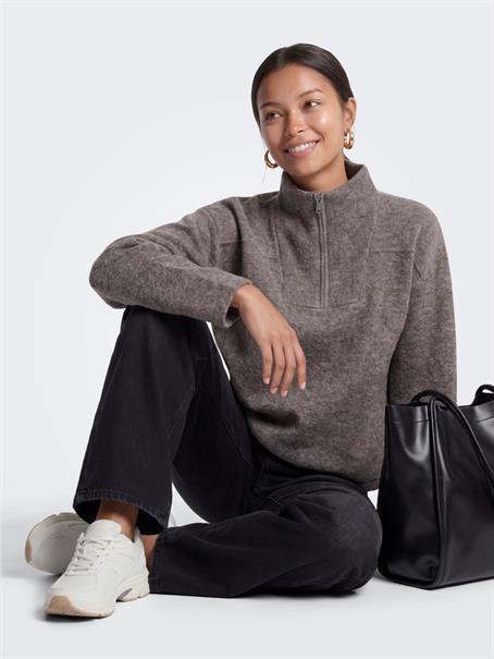 ONLCLARA LS HALF ZIP KNT bracken