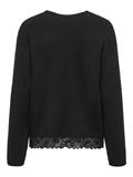 ONLCLOVER LS LACE V-NECK REVERSIBLE KNT black
