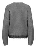 ONLCLOVER LS LACE V-NECK REVERSIBLE KNT medium grey melange