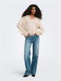 ONLCLOVER LS LACE V-NECK REVERSIBLE KNT pumice stone
