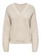 ONLCLOVER LS LACE V-NECK REVERSIBLE KNT pumice stone
