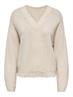 ONLCLOVER LS LACE V-NECK REVERSIBLE KNT pumice stone