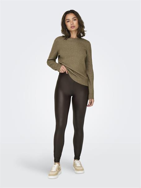 ONLCOOL COATED LEGGING NOOS JRS chicory coffee
