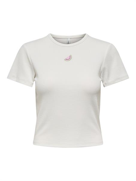 ONLDANIELLA S/S RIB TOP CS JRS cloud dancer3