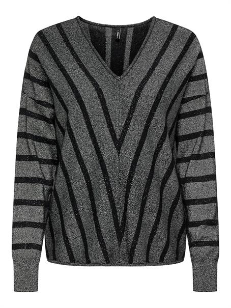 ONLDOMINIQUE LS GLITTER V-NECK CS KNT black