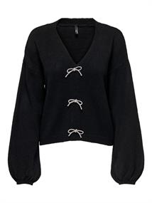 ONLDONNA LS BOW V-NECK CS KNT black
