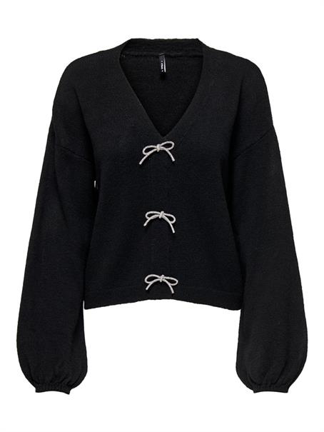 ONLDONNA LS BOW V-NECK CS KNT black