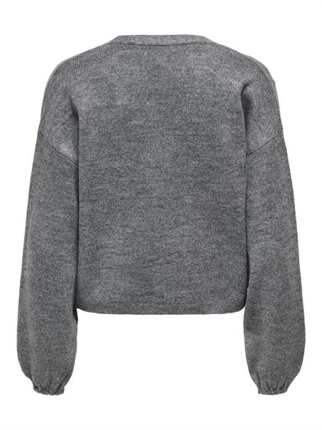 ONLDONNA LS BOW V-NECK CS KNT medium grey melange