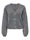 ONLDONNA LS BOW V-NECK CS KNT medium grey melange