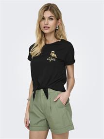 ONLDORA LIFE S/S KNOT FOLD-UP TOP JRS black