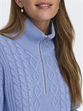 ONLDORITTA LS CABLE ZIP HIG NECK KNT grapemist