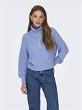 ONLDORITTA LS CABLE ZIP HIG NECK KNT grapemist