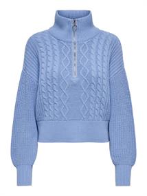 ONLDORITTA LS CABLE ZIP HIG NECK KNT grapemist