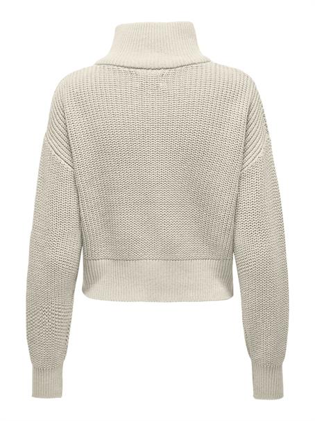 ONLDORITTA LS CABLE ZIP HIG NECK KNT pumice stone