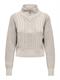 ONLDORITTA LS CABLE ZIP HIG NECK KNT pumice stone