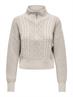 ONLDORITTA LS CABLE ZIP HIG NECK KNT pumice stone