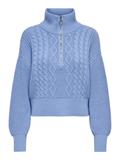 ONLDORITTA LS CABLE ZIP HIGH NECK KNT grapemist