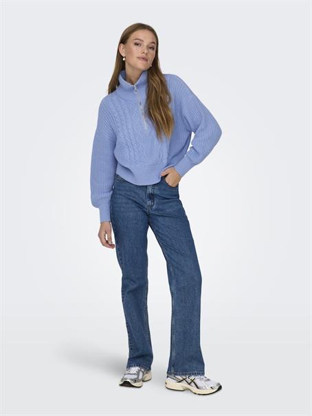 ONLDORITTA LS CABLE ZIP HIGH NECK KNT grapemist