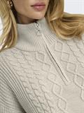 ONLDORITTA LS CABLE ZIP HIGH NECK KNT pumice stone