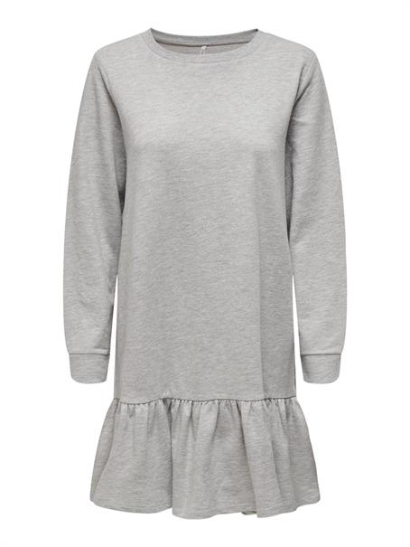 ONLDREAMER UNB L/S FLOUNCE DRS NOOS light grey melange