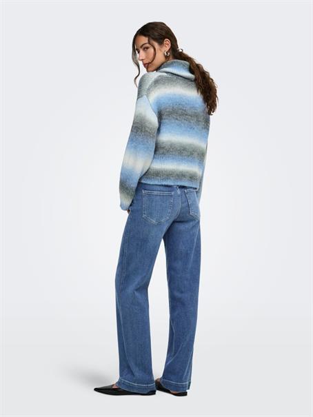 ONLDUBLIN LS SPACE DYE HIGHNECK KNT dusty blue
